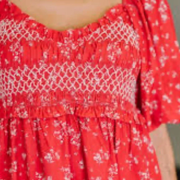 NWT Baevely Floral Smocked Midi/Maxi Puff Dress - Picture 5 of 15